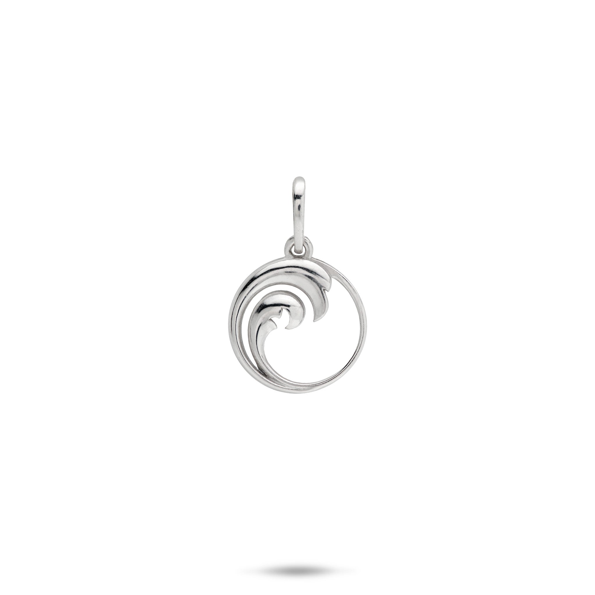 12mm Nalu Pendant / Charm in Sterling Silver on a white background