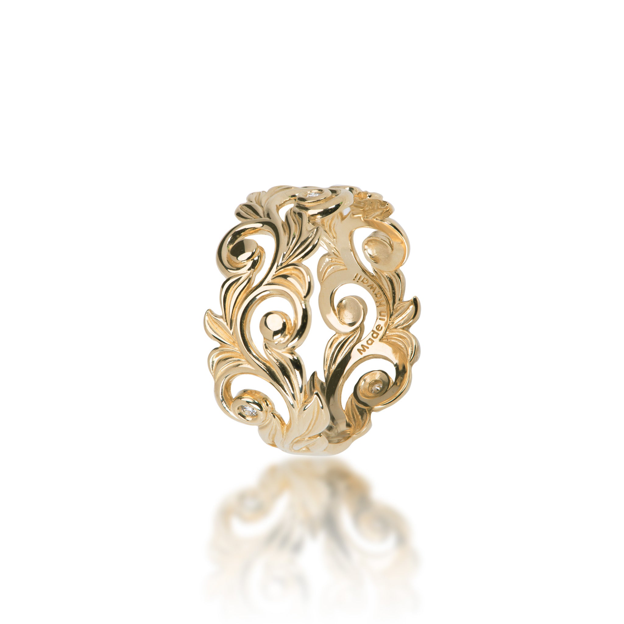 Living Heirloom Ring in Gold with Diamonds - 10mm