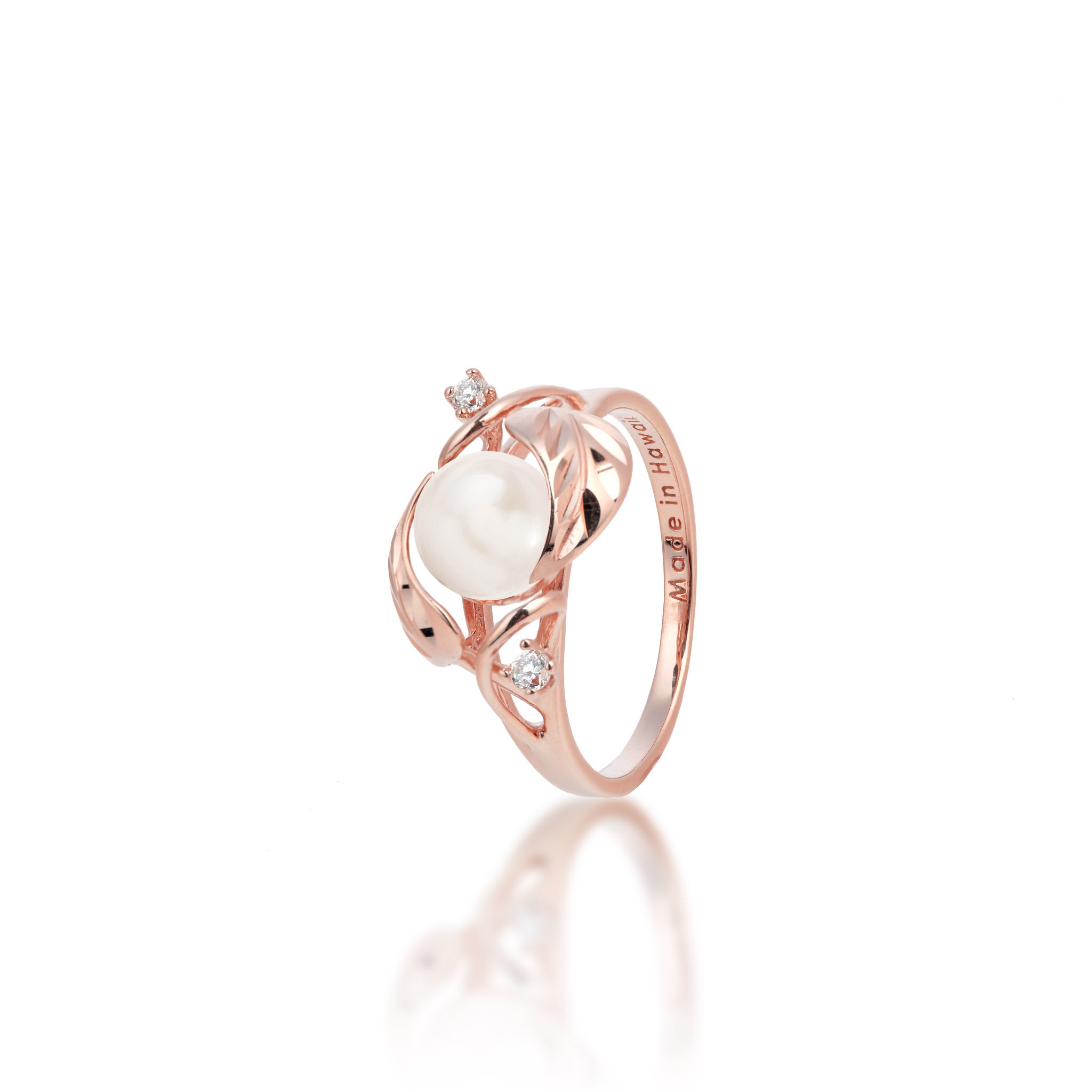 Pick A Pearl Maile Ring in Rose Gold with Diamonds