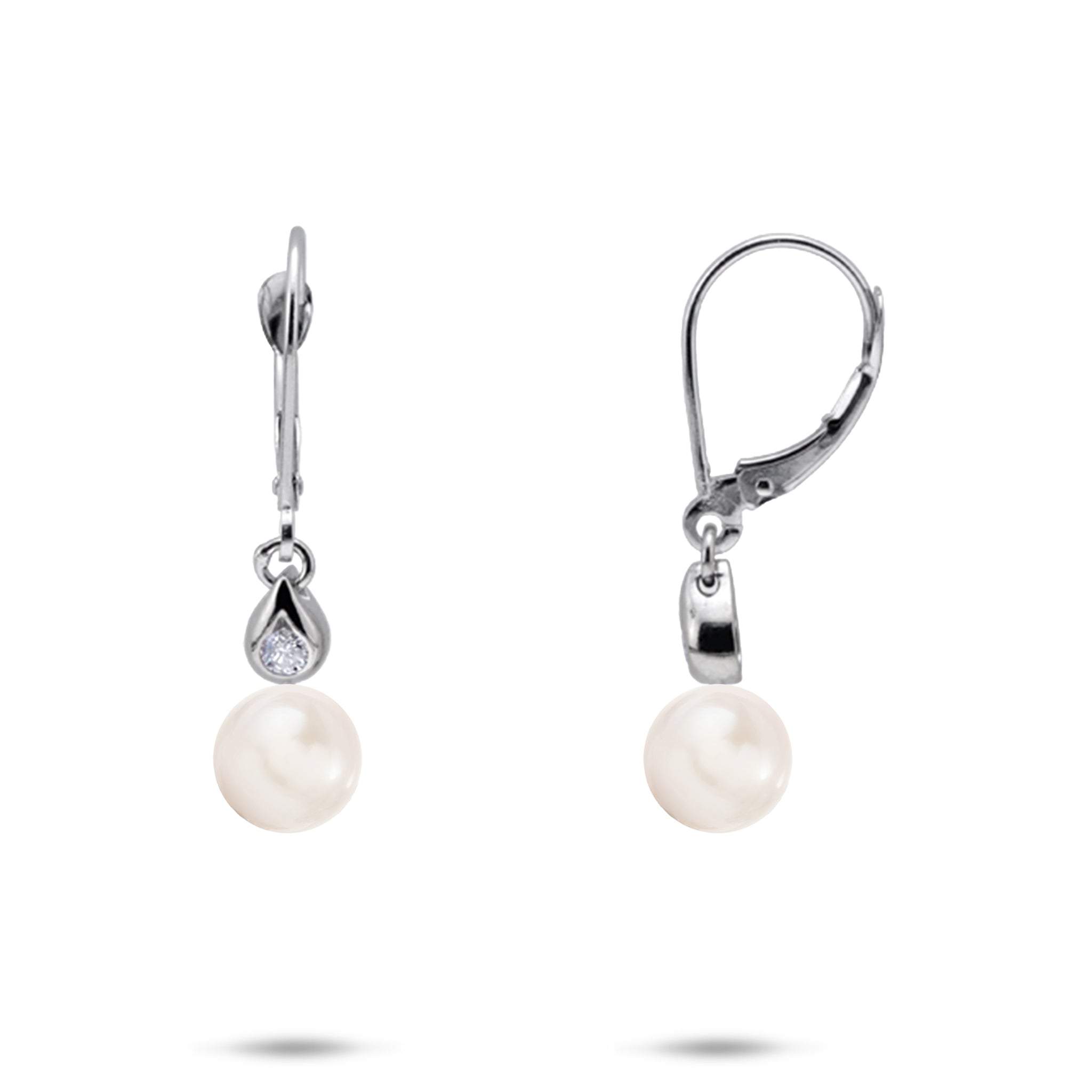 Pick A Pearl Earrings in White Gold with Diamonds