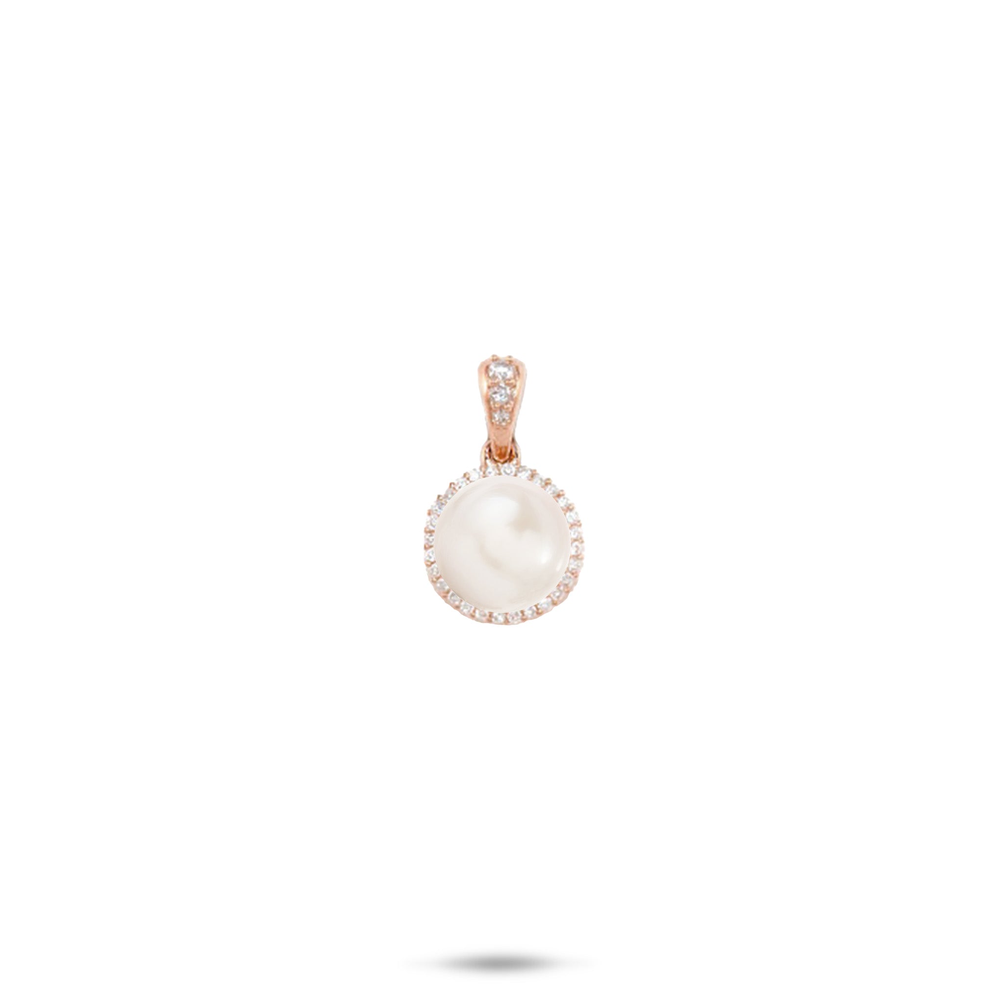 Pick A Pearl Halo Pendant in Rose Gold with Diamonds