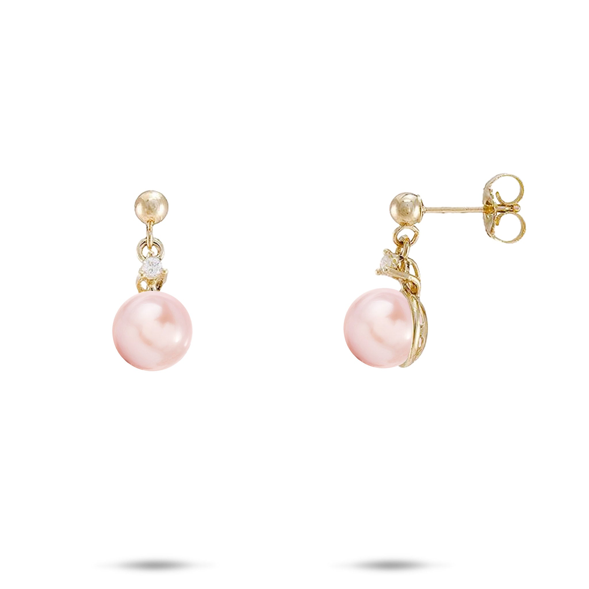 Pick A Pearl Earrings in Gold with Diamonds