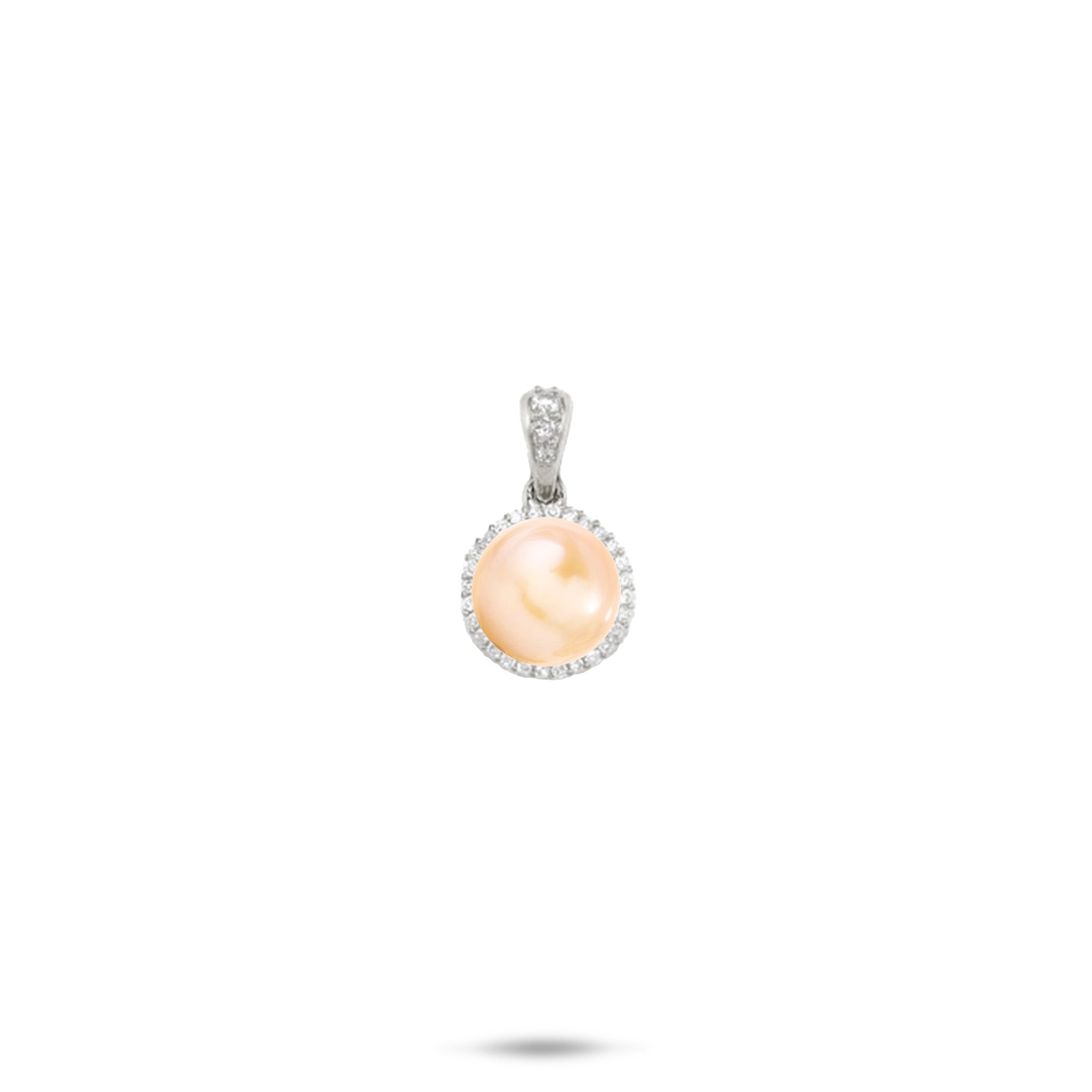 Pick A Pearl Halo Pendant in White Gold with Diamonds