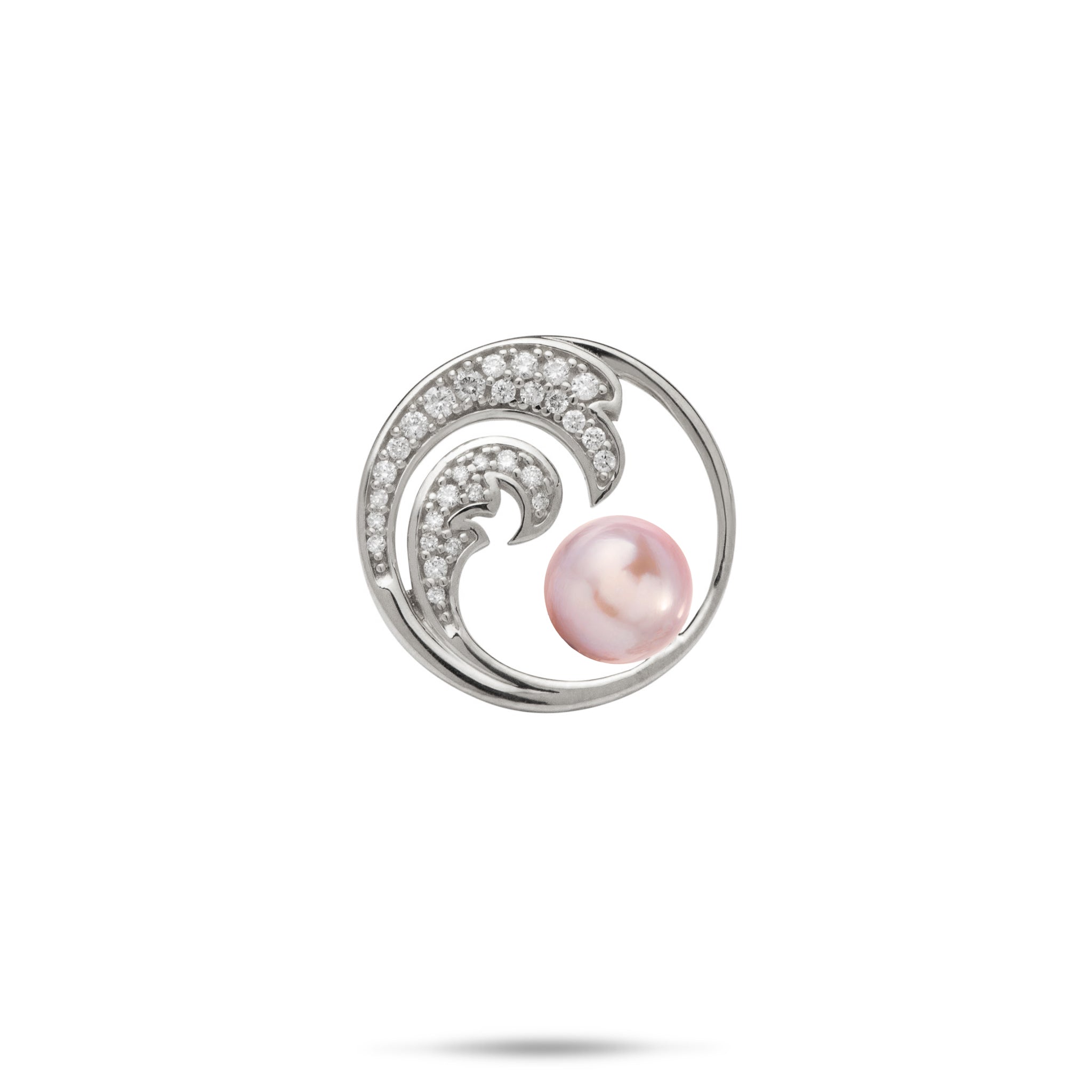 Pick A Pearl Nalu Pendant in White Gold with Diamonds - 18mm