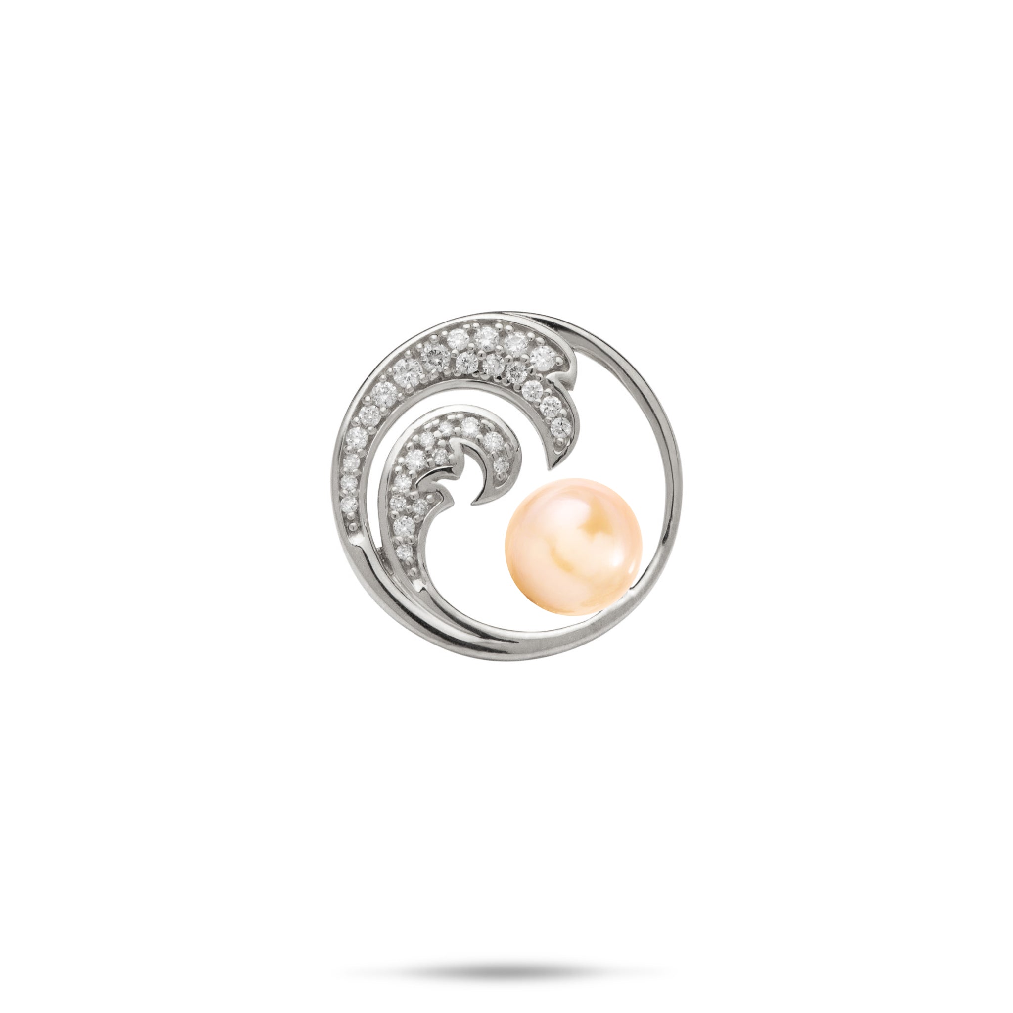 Pick A Pearl Nalu Pendant in White Gold with Diamonds - 18mm