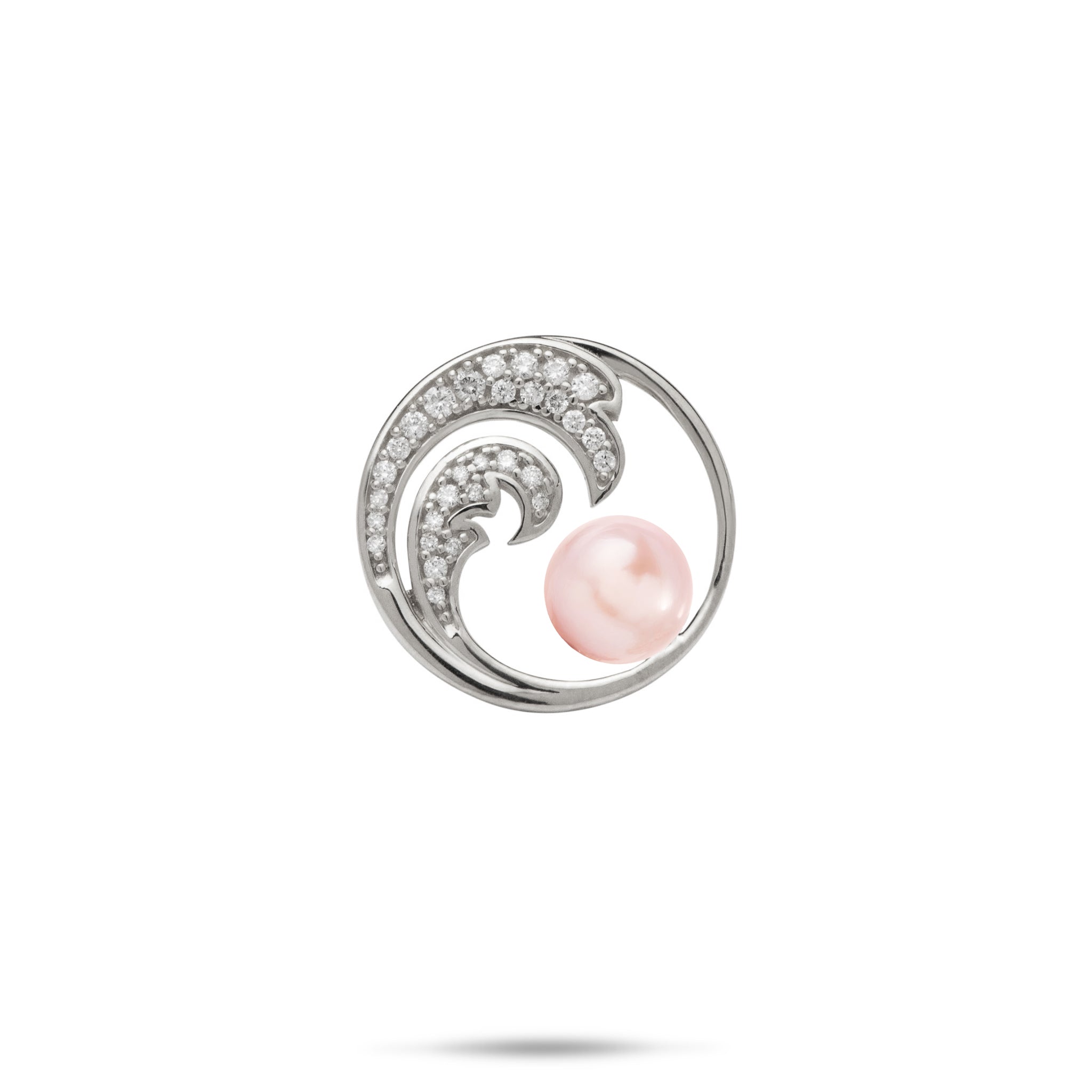 Pick A Pearl Nalu Pendant in White Gold with Diamonds - 18mm