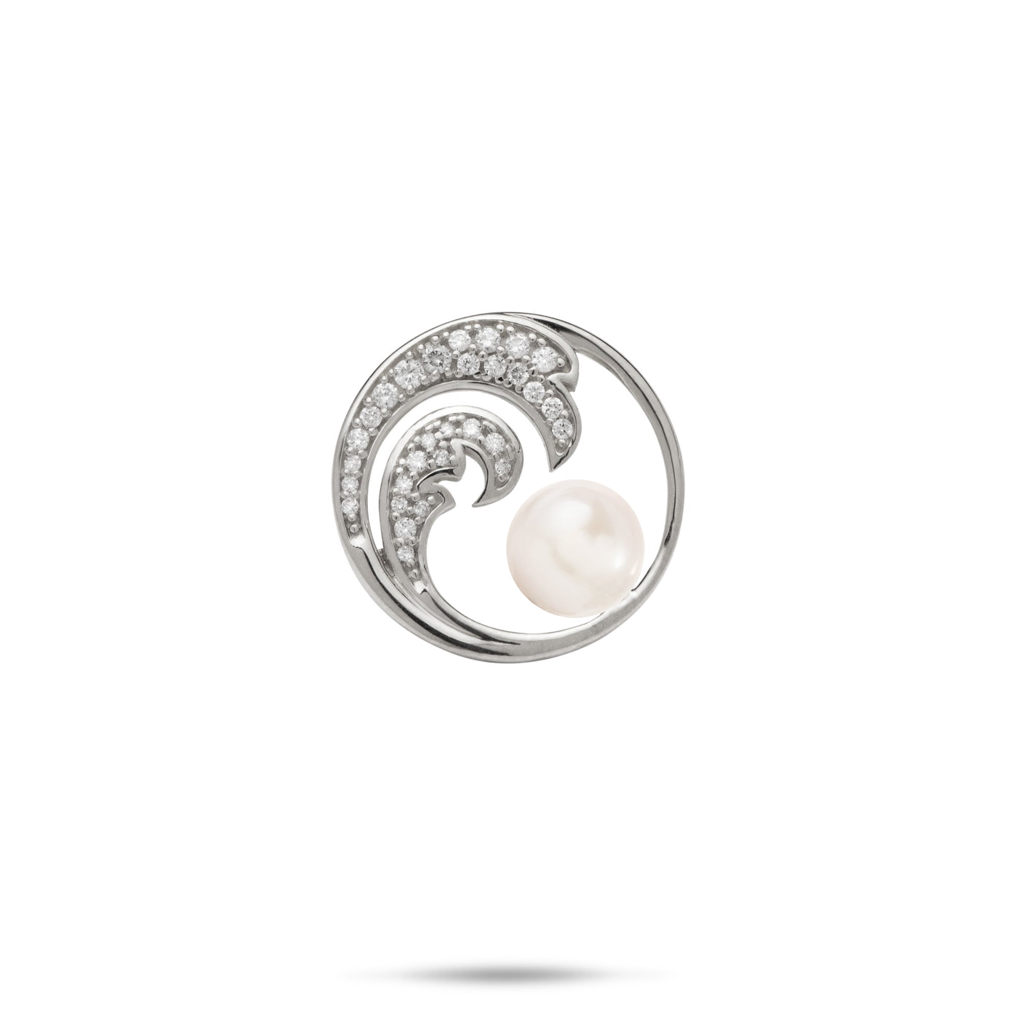 Pick A Pearl Nalu Pendant in White Gold with Diamonds - 18mm