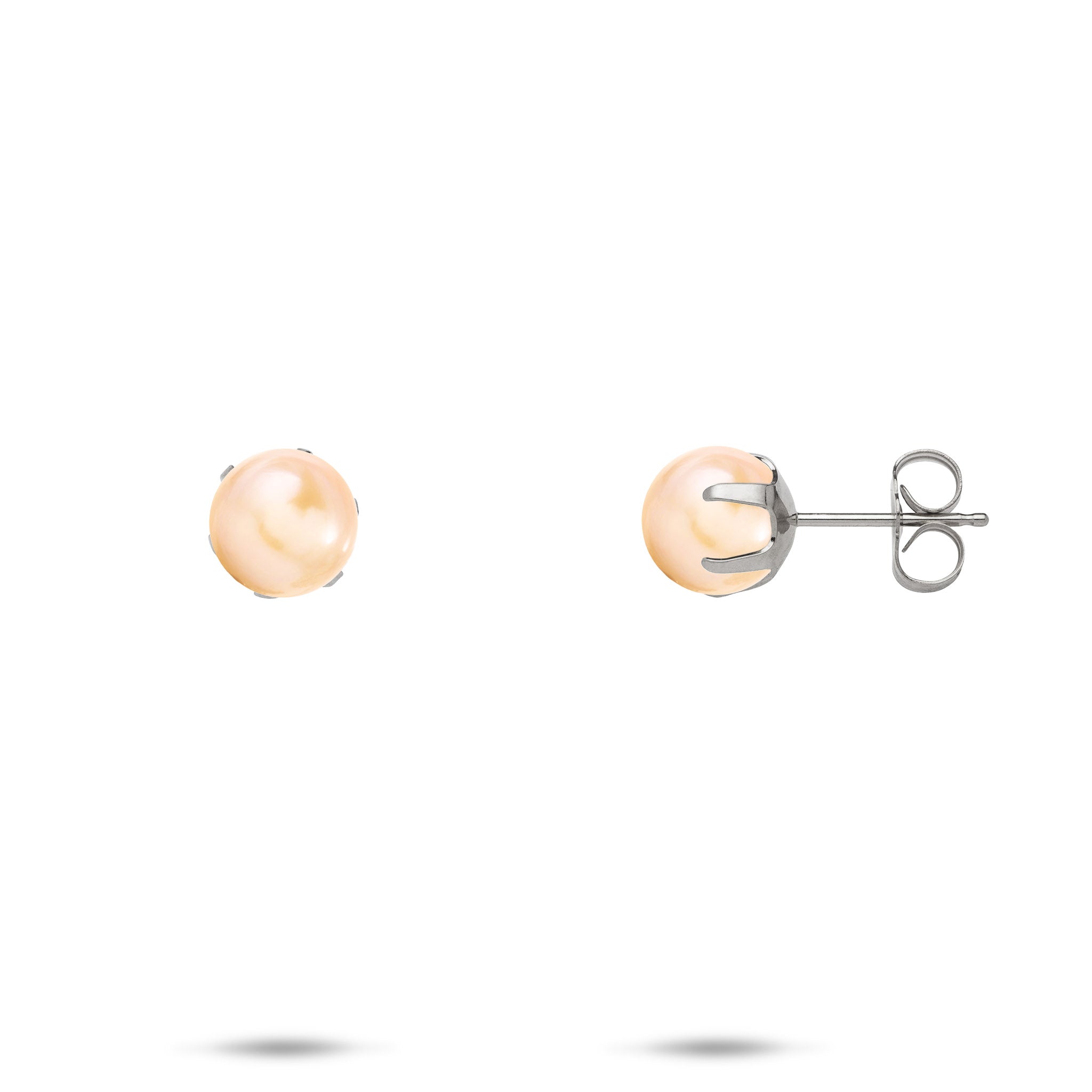 Pick A Pearl Stud Earrings in White Gold