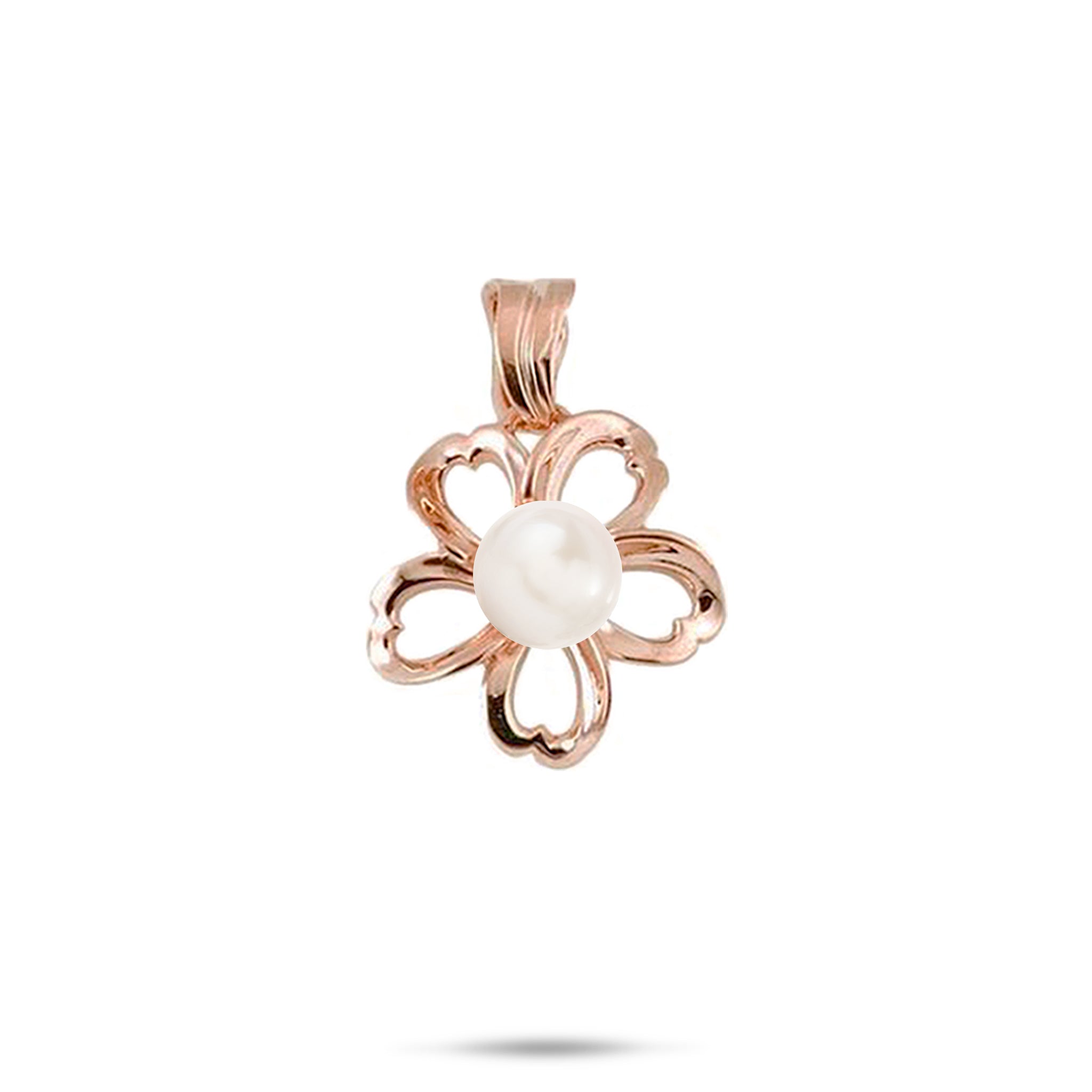 Pick A Pearl Plumeria Pendant in Rose Gold - 18mm