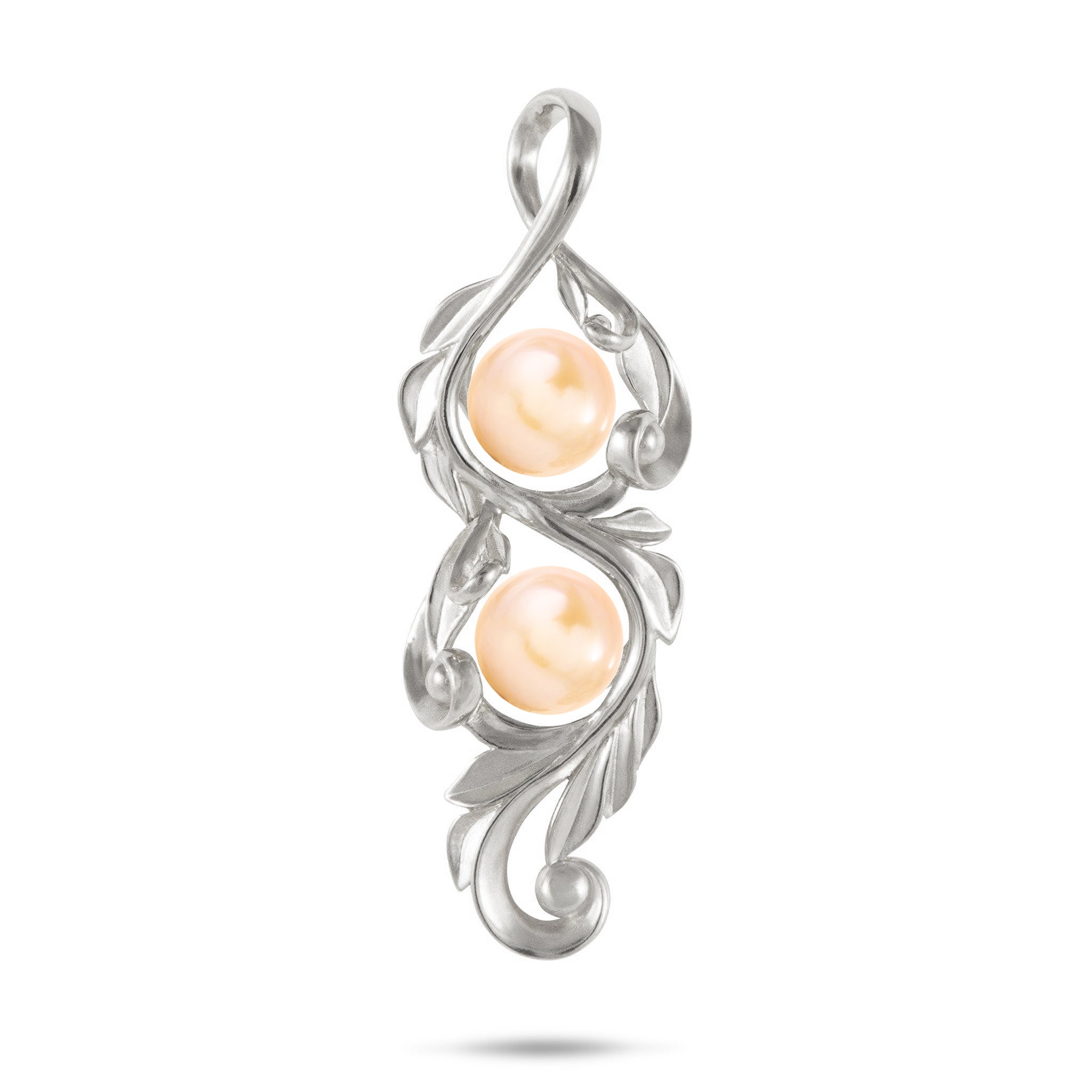 Pick A Pearl Maile Scroll Pendant Mounting in White Gold