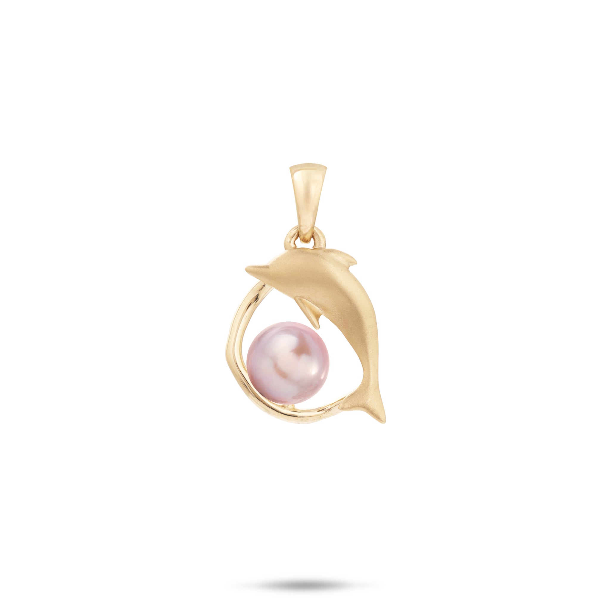 Pick A Pearl Bubble Dolphin Pendant in Gold - 16mm