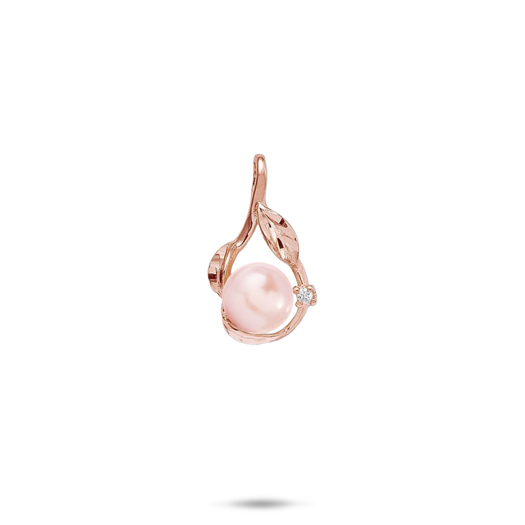 Pick A Pearl Maile Pendant in Rose Gold with Diamonds - 20mm