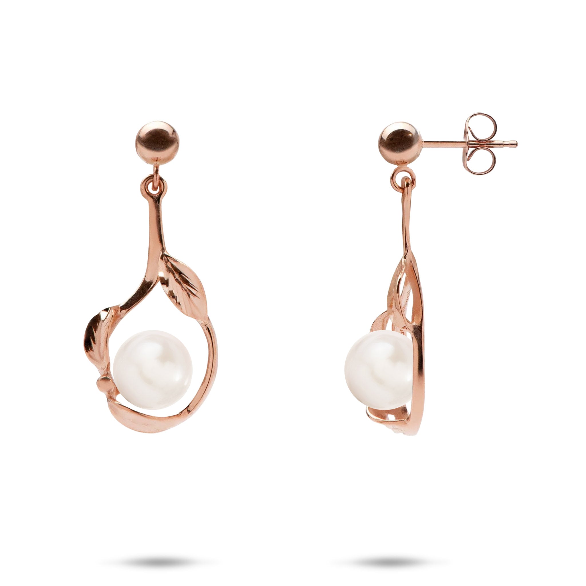 Pick A Pearl Maile Earrings in Rose Gold - 23mm
