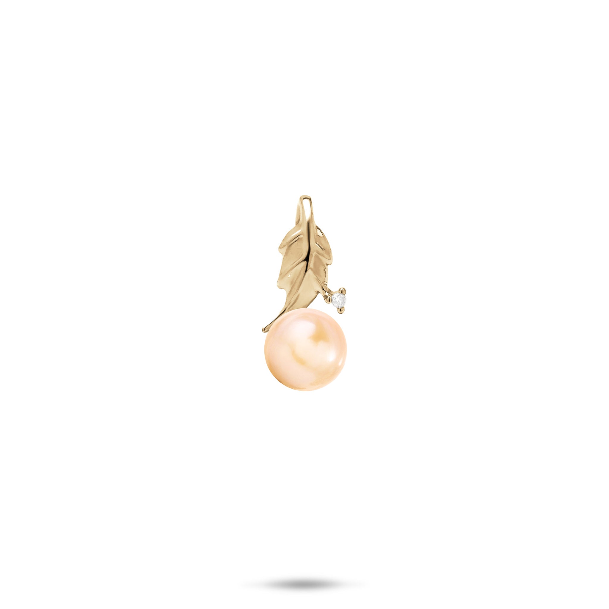 Pick A Pearl Maile Pendant in Gold with Diamond - 16mm