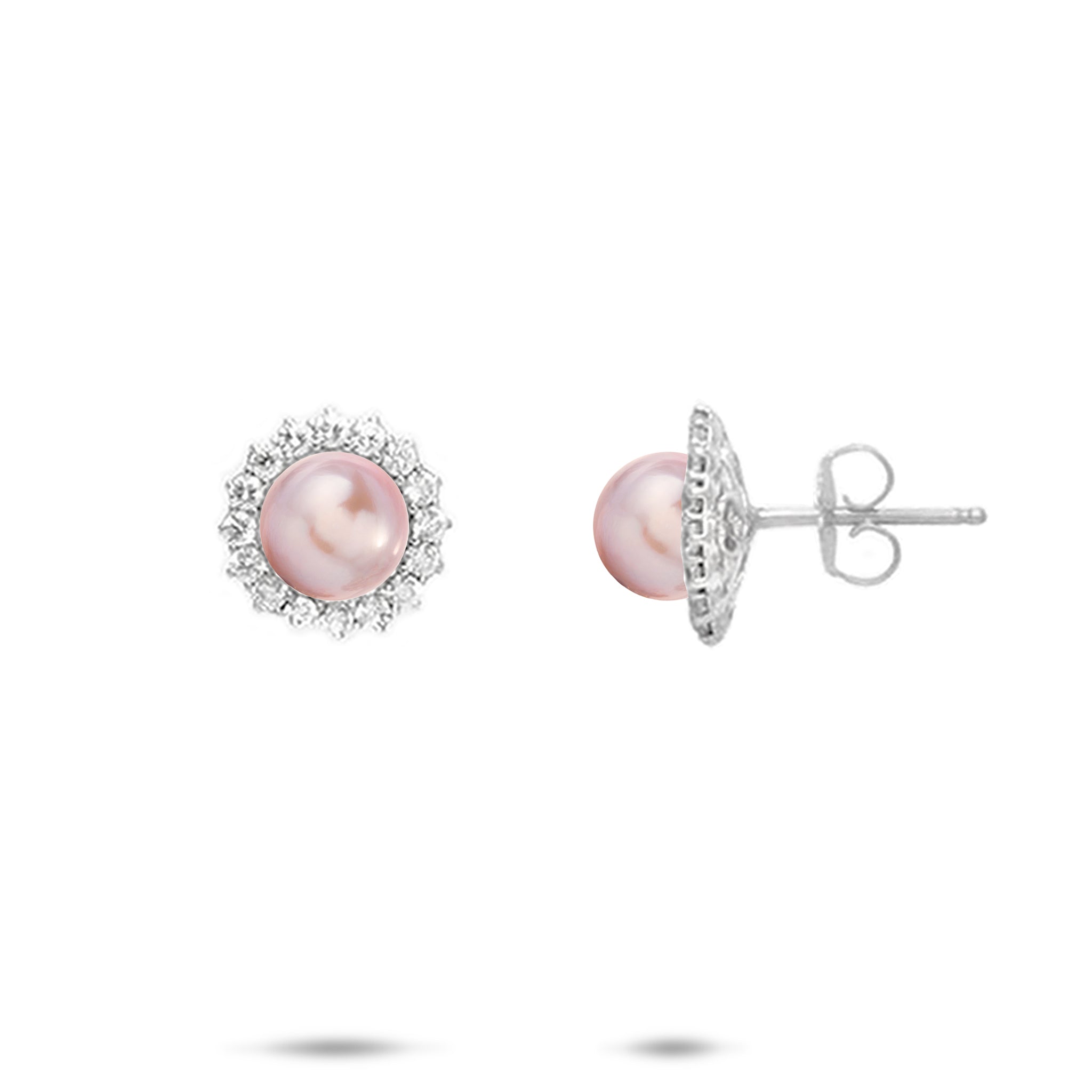 Pick A Pearl Halo Earrings in Sterling Silver