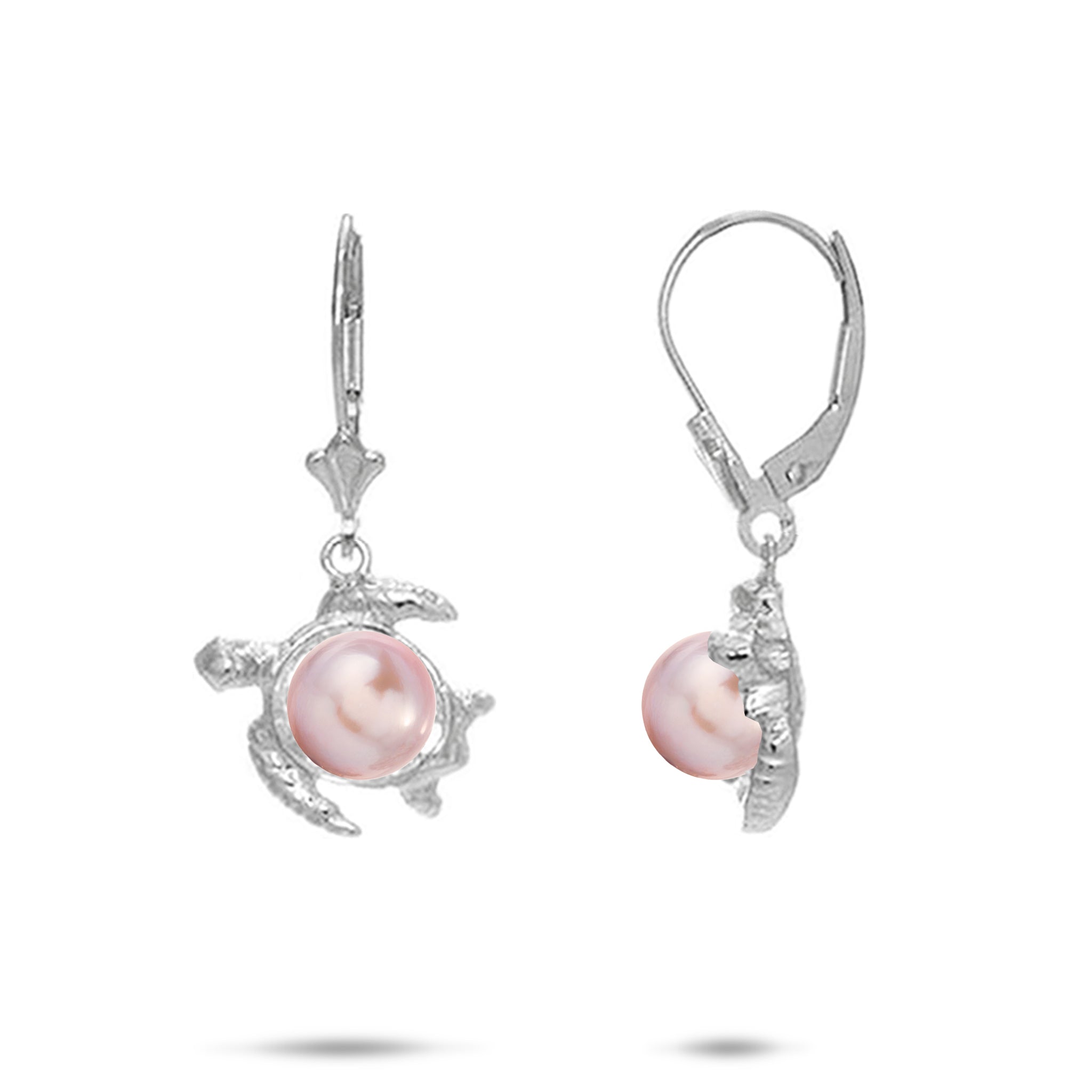 Pick A Pearl Honu Earrings in Sterling Silver