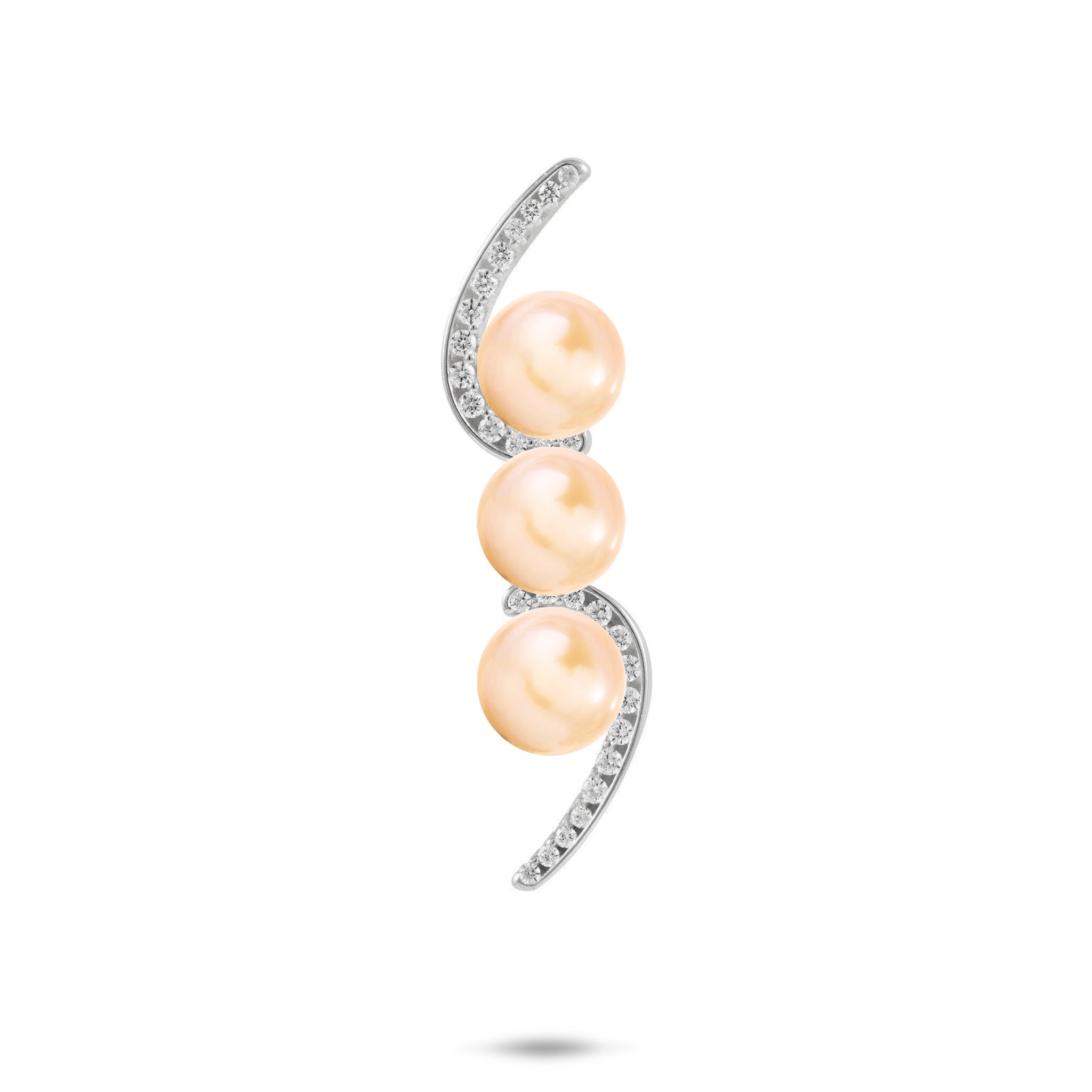 Pick A Pearl Bypass Pendant in Sterling Silver with Cubic Zirconia
