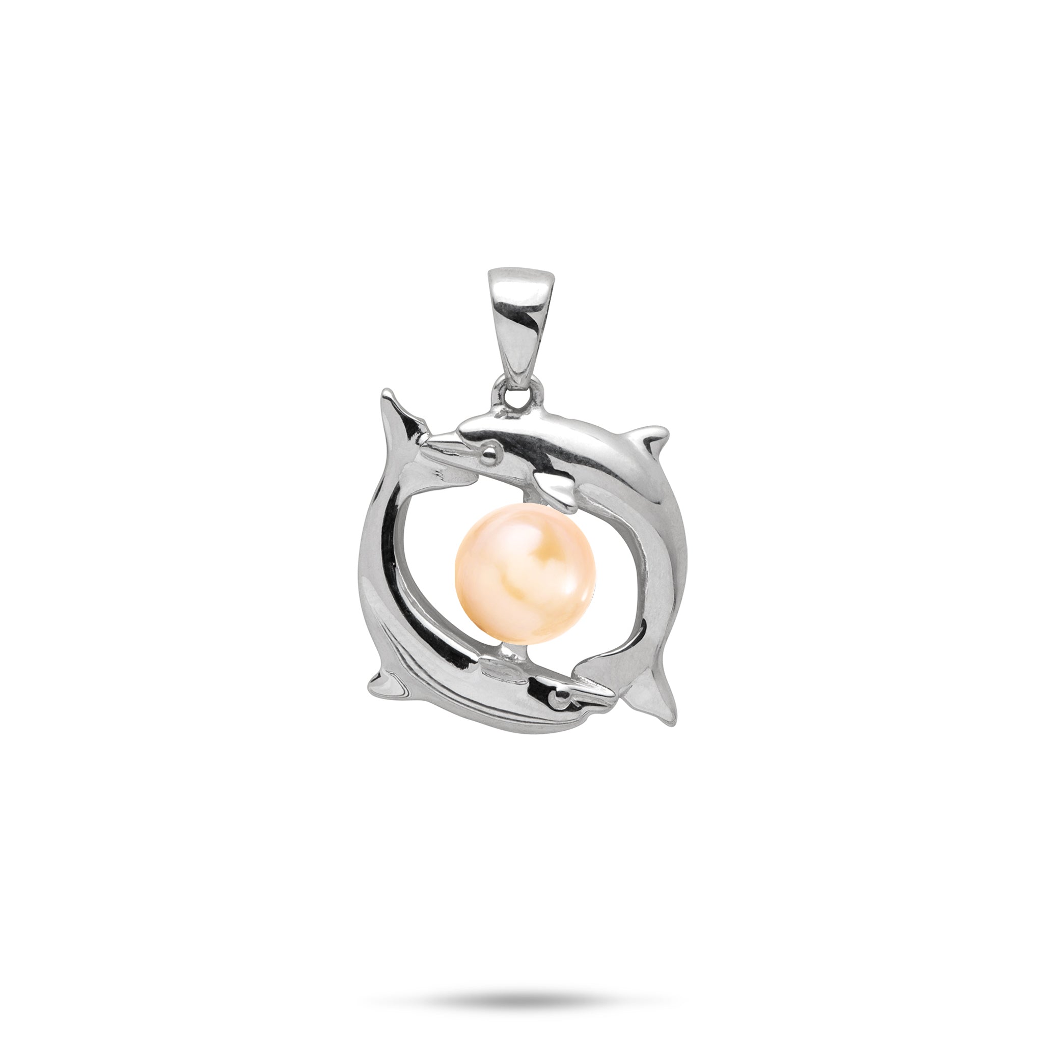 Pick A Pearl Circling Dolphins Pendant in Sterling Silver