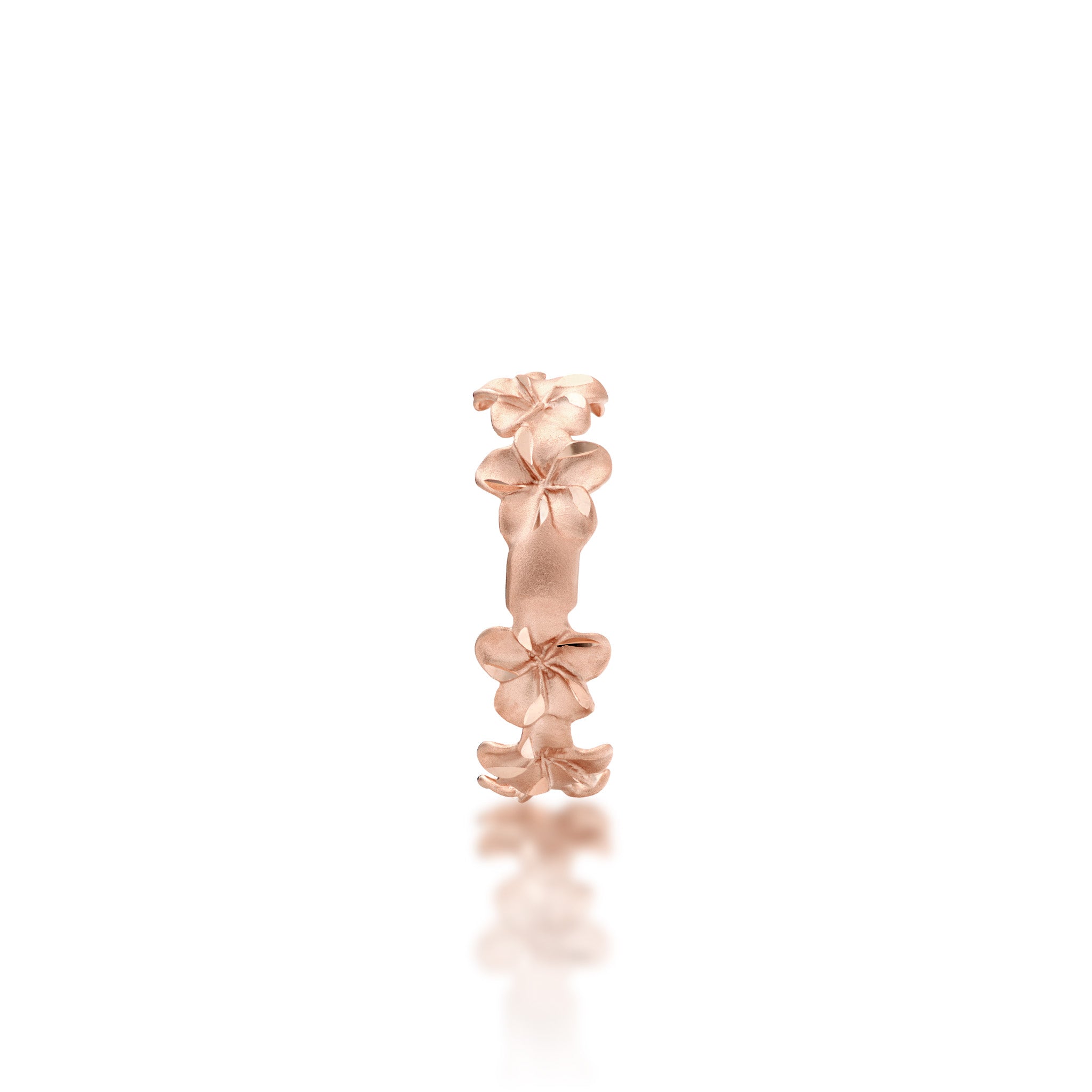 Sizing Band view of the 6mm Plumeria Eternity Ring in 14k Rose Gold with Diamonds