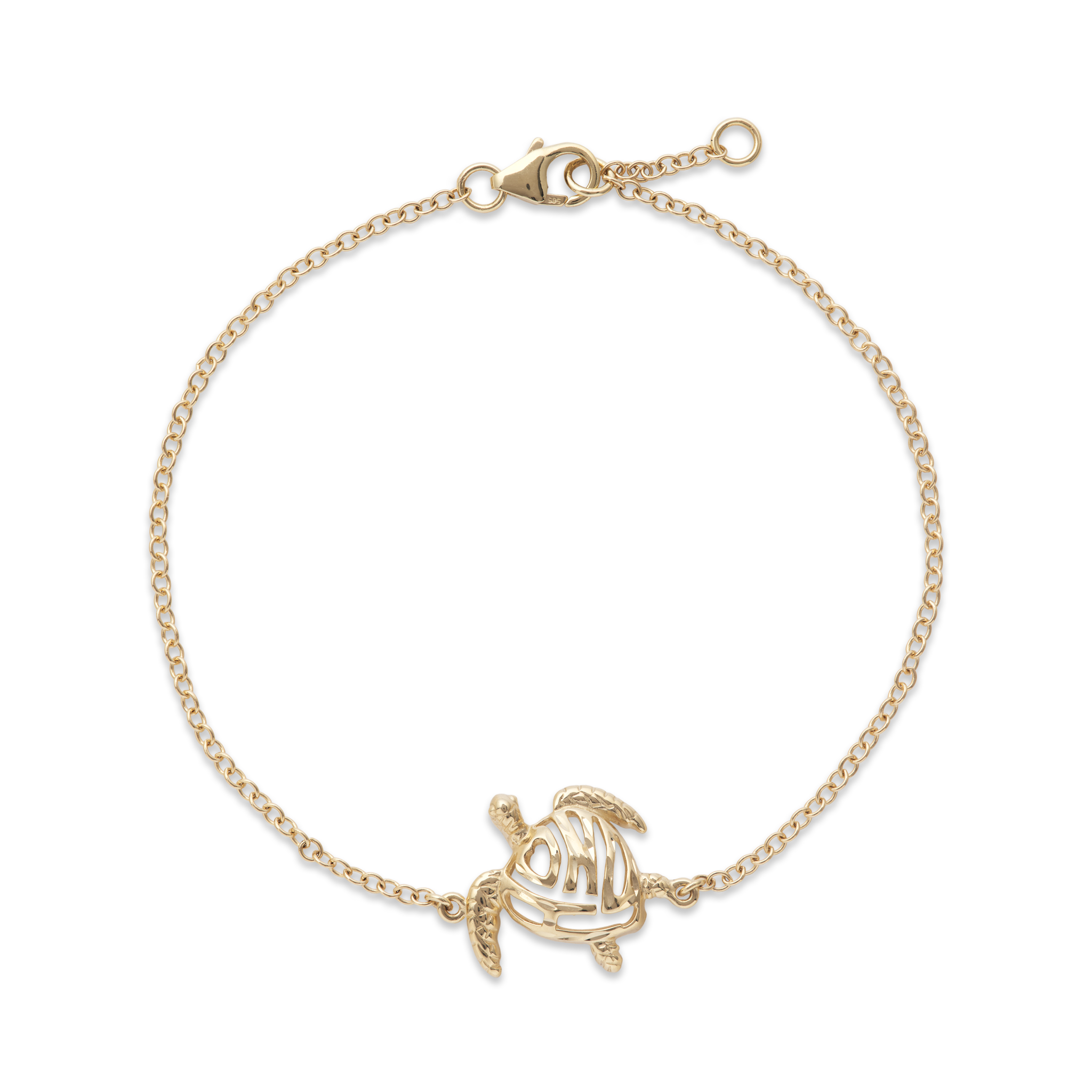 Verstellbares Honu-Armband in Gold – 15 mm – Größe 7–7,5 Zoll