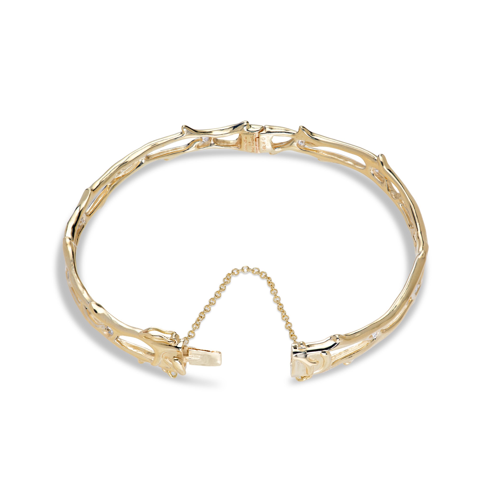 Heritage Hinge Bracelet in Gold with Diamonds