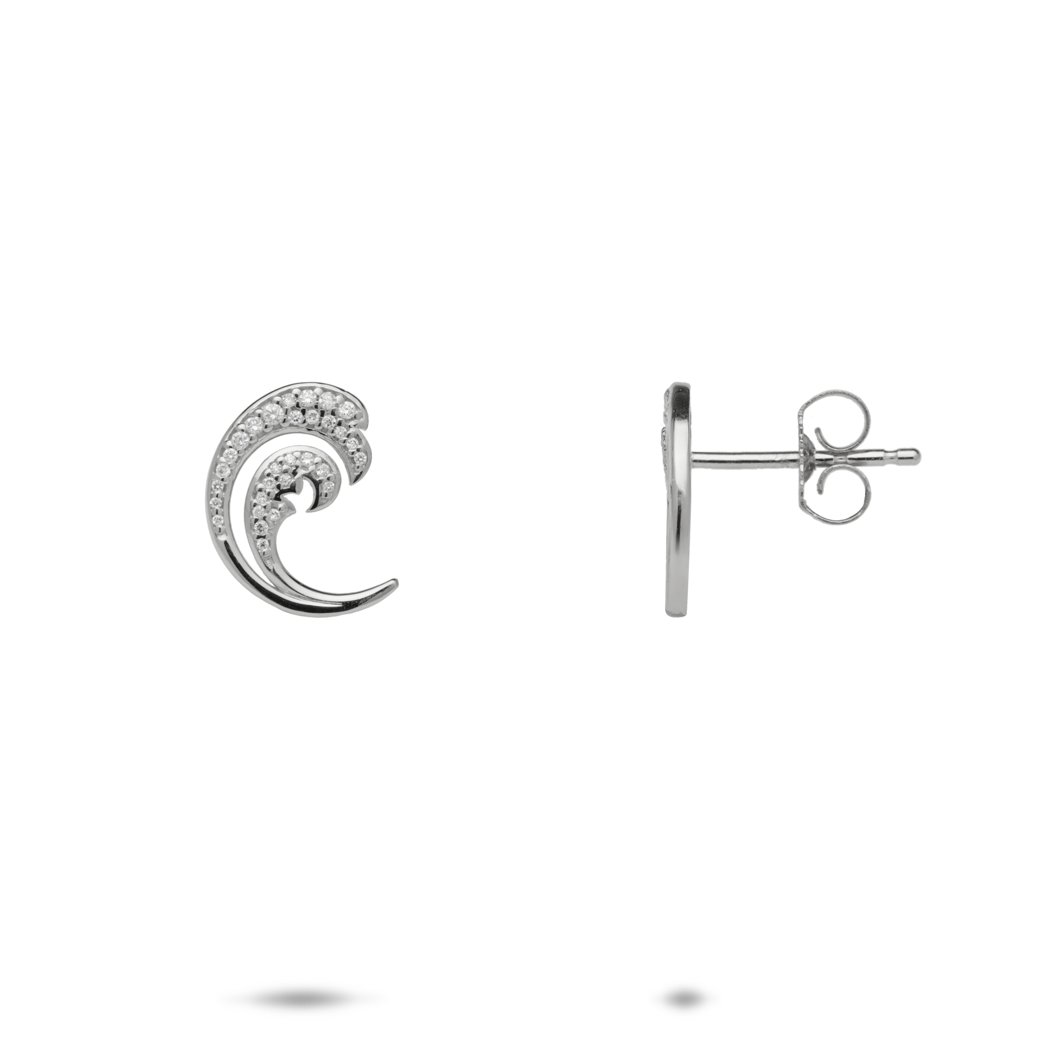 ダイヤモンドと白金のナルイヤリング -  12mm