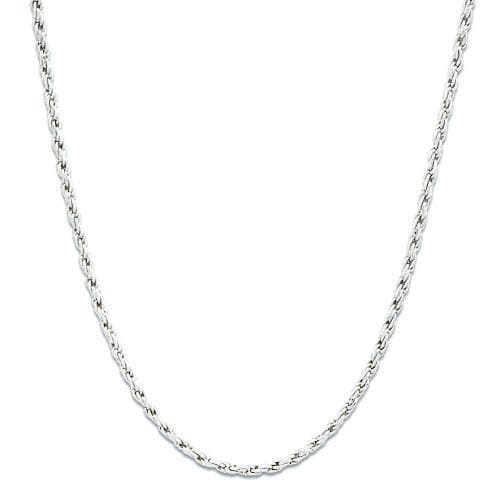 16"-22" Adjustable 1mm Rope Chain in 14K White Gold - Maui Divers Jewelry