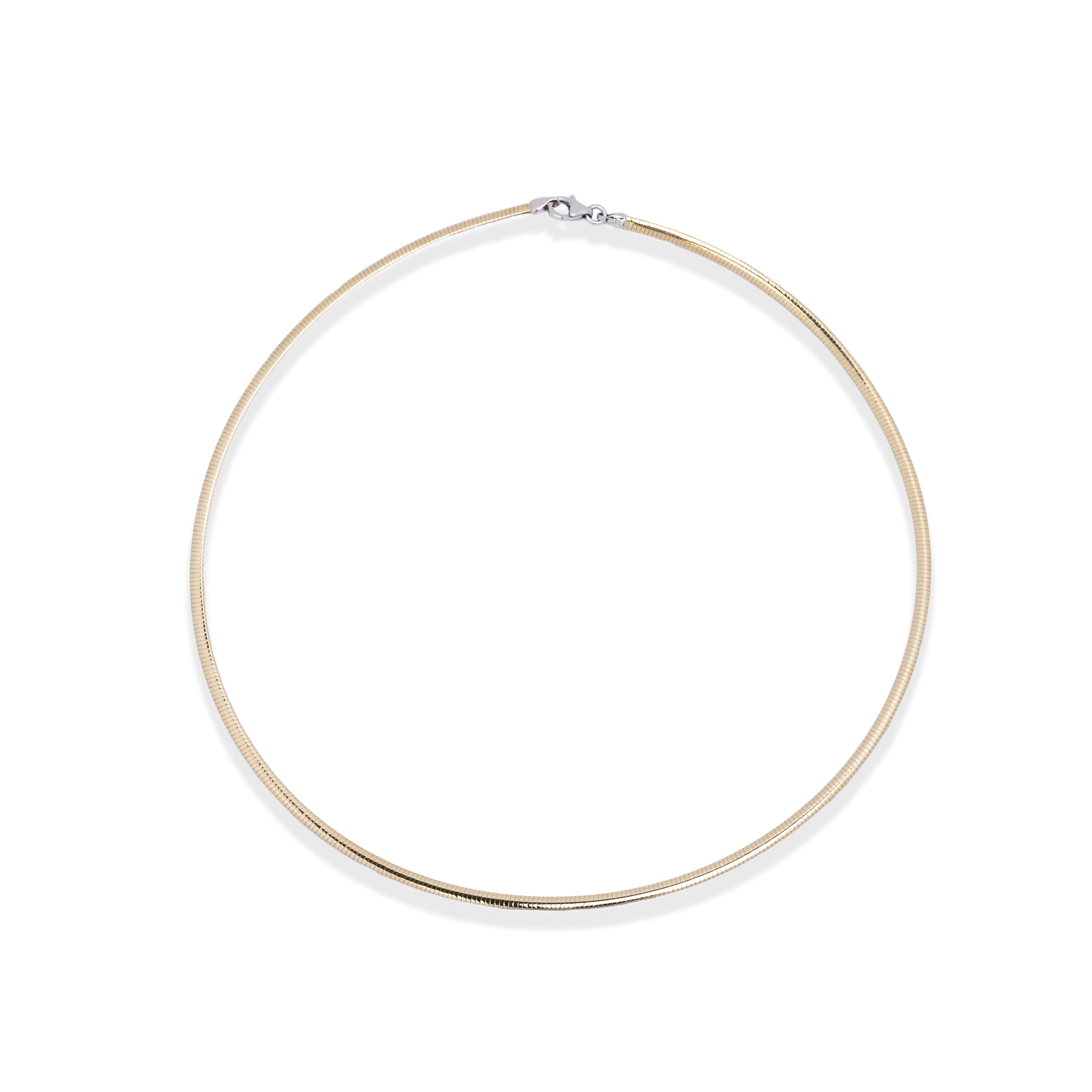 16" 2.5mm Reversible Omega Chain in Two Tone Gold - Maui Divers Jewelry