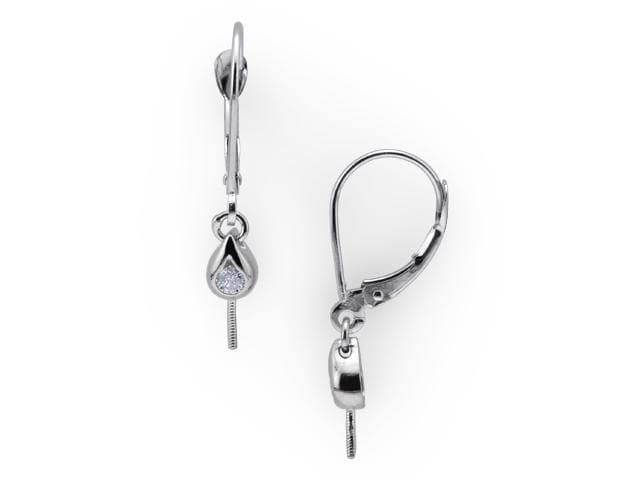 Teardrop Earring Mountings in 14K White Gold - Maui Divers Jewelry
