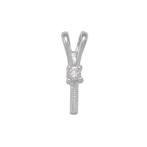 Pendant Mounting with Diamond in 14K White Gold - Maui Divers Jewelry