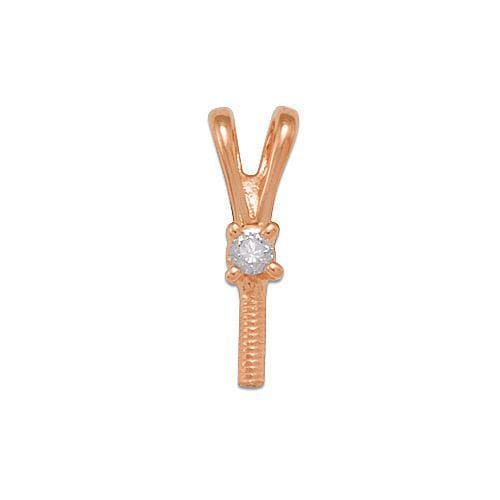 Pendant Mounting with Diamond in 14K Rose Gold - Maui Divers Jewelry