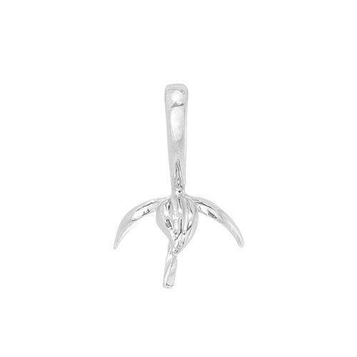 Maile Leaves Pendant Mounting in 14K White Gold - Maui Divers Jewelry