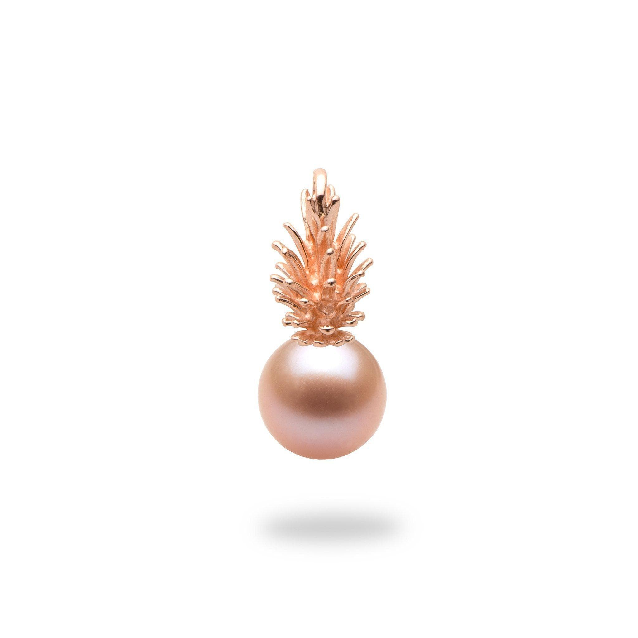 Pineapple Pendant Mounting in 14K Rose Gold with Pink Pearl - Maui Divers Jewelry