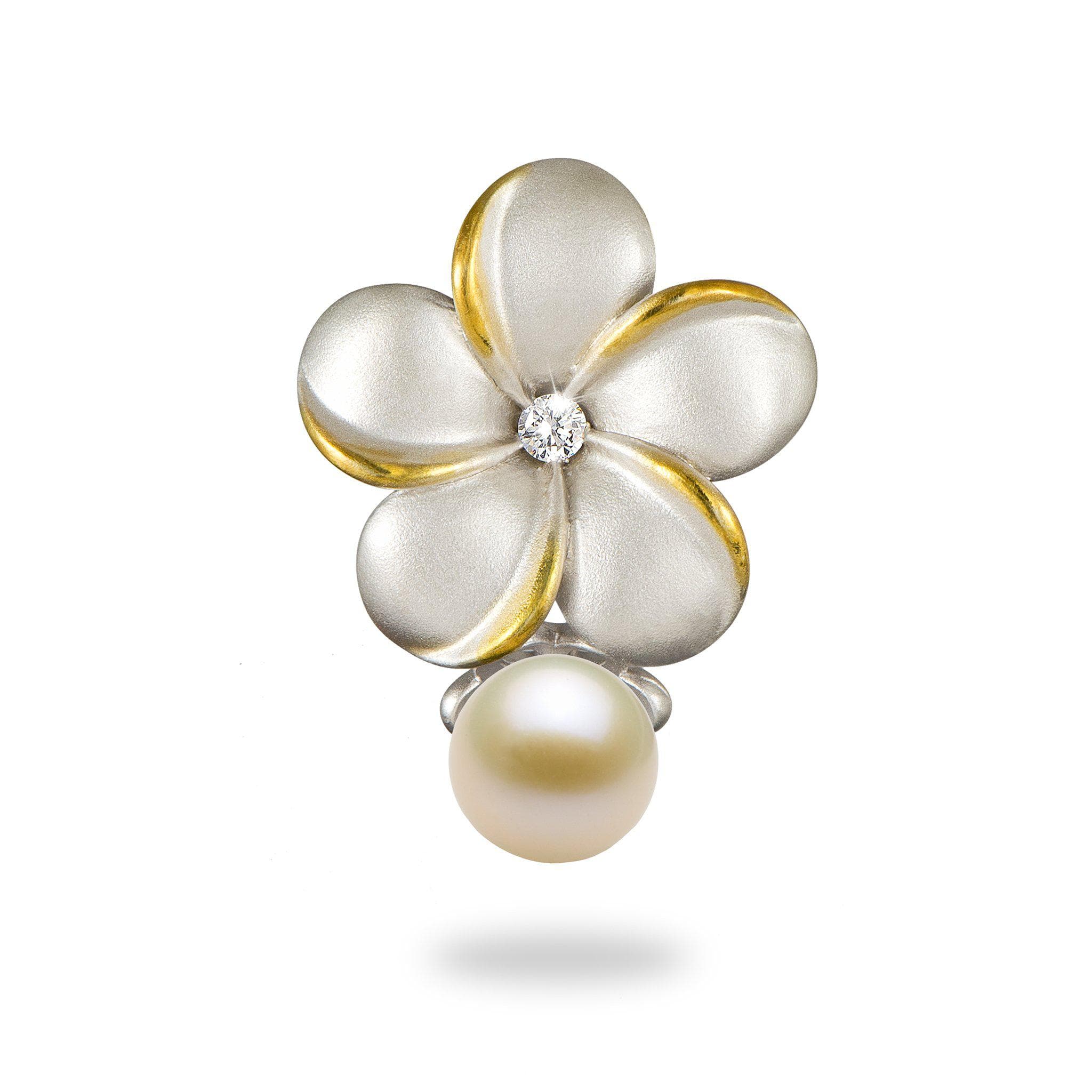 Plumeria (15mm) Pendant Mounting in Sterling Silver - Maui Divers Jewelry