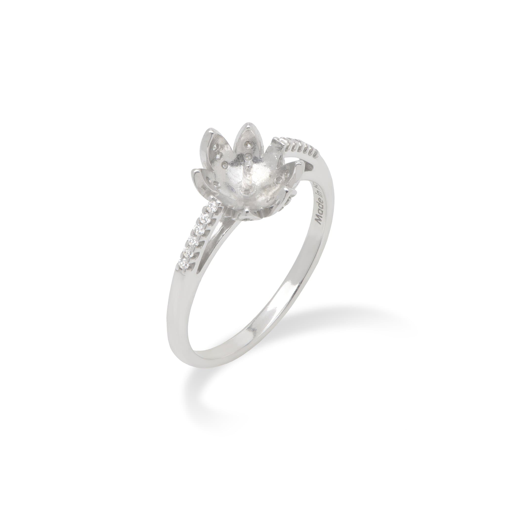 Pua Ring Mounting in Sterling Silver - Maui Divers Jewelry